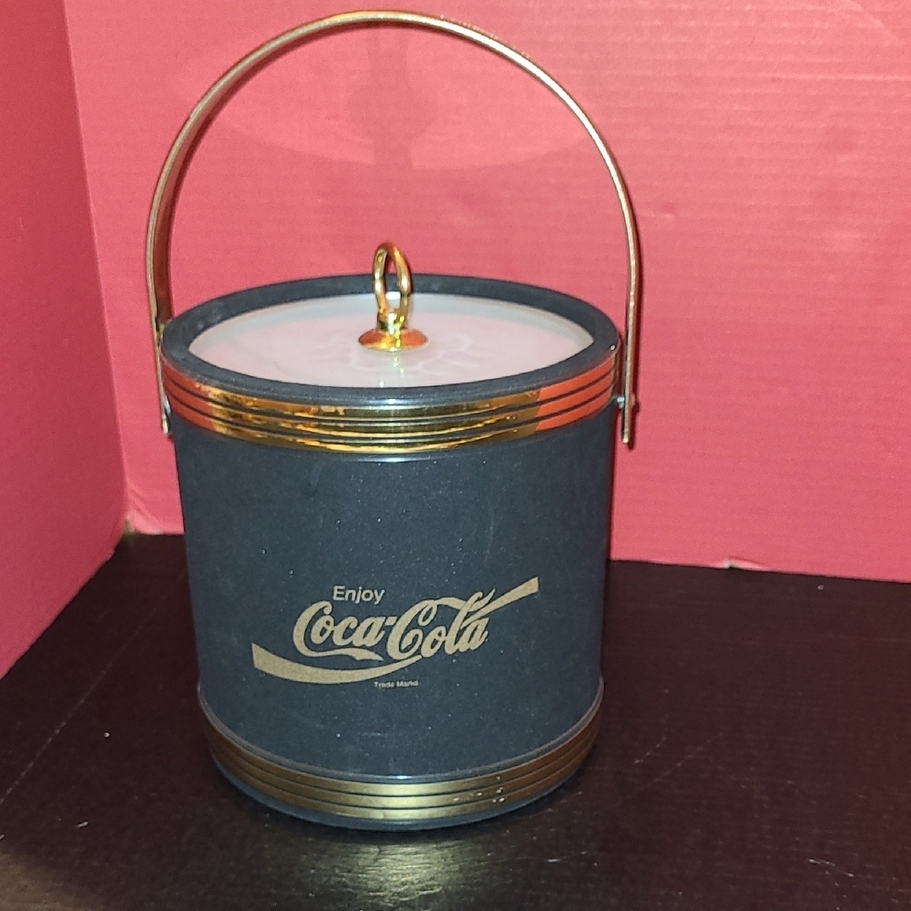 Coca-Cola Black and Gold Ice Bucket/Container Barware